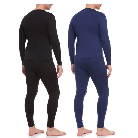 Winter Thermals Men Microfiber Fleece Long John Warm Baselayer Set 2-Pairs NEW - Picture 2 of 3